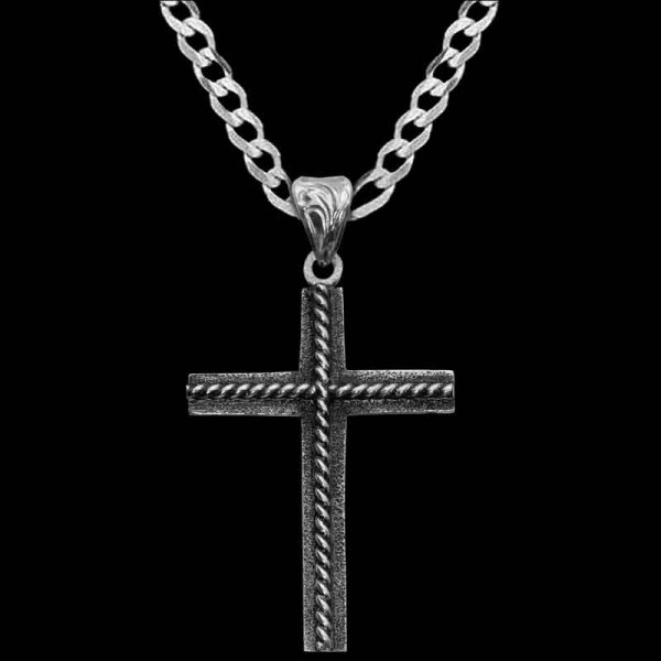 Our Ephesians  Cross Pendant is handcrafted on a German Silver base featuring a classic rope inner cross. This design is completed with our signature antique finish, giving the cross a rustic look and embodying unwavering strength.

Size: 1.5""